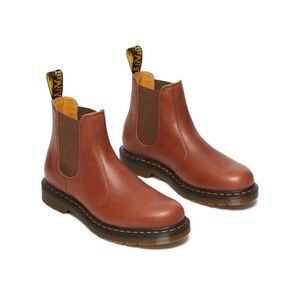 Dr. Martens Brown Leather Chelsea Boots with Yellow Stitching